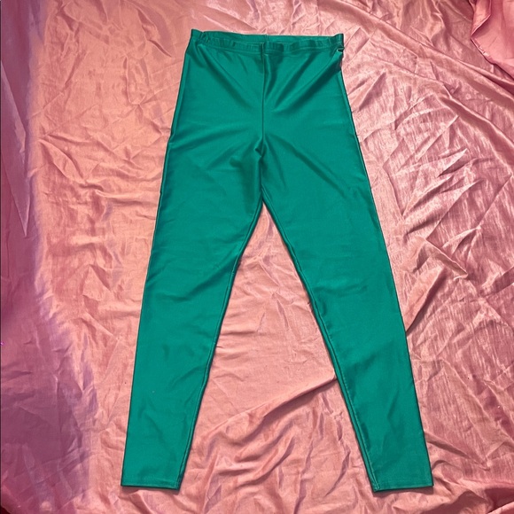 The Body Co 80s Shiny Teal Leggings 🩵 - Picture 2 of 2